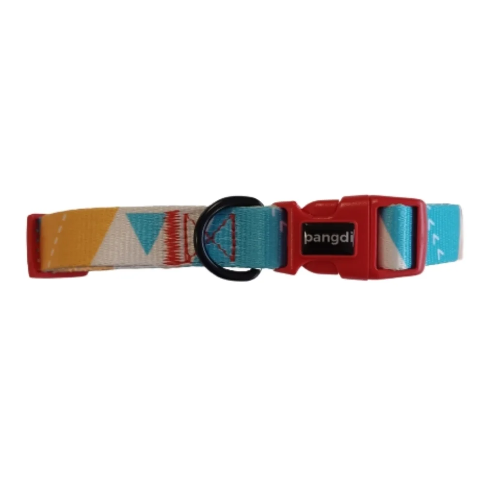 Medium Dog Collar By PANGDI Pet Clasp Adjustable Colorful Funky Artistic Print